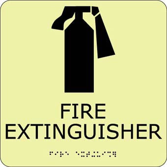 NMC GADA110BK-FIRE EXTINGUISHER, 9X8, GLOW ADA (1 EACH)