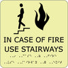 NMC GADA111BK-IN CASE OF FIRE USE STAIRWAYS, 9X8, GLOW ADA (1 EACH)