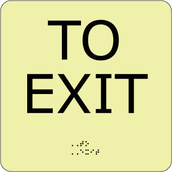 NMC GADA114BK-TO EXIT, 8X8, GLOW ADA (1 EACH)