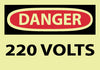 NMC GD100AP-DANGER, 220 VOLTS, 3X5, PS VINYLGLOW (PAK OF 5)
