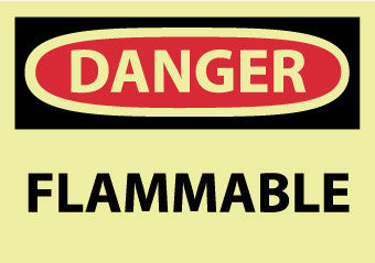 NMC GD126AP-DANGER, FLAMMABLE, 3X5, PS VINYLGLOW (PAK OF 5)