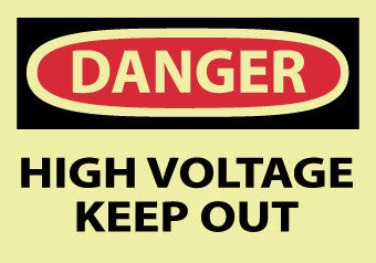 NMC GD139AP-DANGER, HIGH VOLTAGE KEEP OUT, 3X5, PS VINYLGLOW (PAK OF 5)