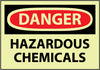 NMC GD441RB-DANGER, HAZARDOUS CHEMICALS, 10X14, RIGID PLASTICGLOW (1 EACH)