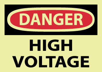 NMC GD49AP-DANGER, HIGH VOLTAGE, 3X5, PS VINYLGLOW (PAK OF 5)
