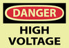 NMC GD49AP-DANGER, HIGH VOLTAGE, 3X5, PS VINYLGLOW (PAK OF 5)
