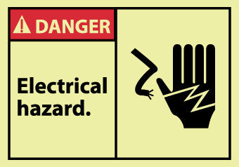 NMC GDGA8AP-DANGER, ELECTRICAL HAZARD, 3X5, PS VINYLGLOW (PAK OF 5)