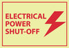 NMC GEPA1AP-ELECTRICAL POWER SHUT-OFF, 3X5, PS VINYLGLOW (PAK OF 5)