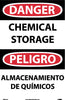 NMC GESD103RB-DANGER, CHEMCIAL STORAGE, BILINGUAL, 14X10, GLO RIGID PLASTIC (1 EACH)