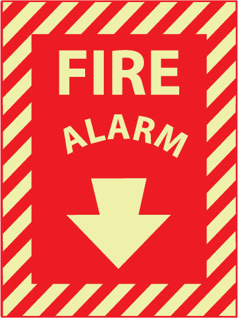 NMC GL11R-FIRE ALARM, 12X9, GLOW RIGID (1 EACH)