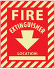 NMC GL127R-FIRE, FIRE EXTINGUISHER LOCATION: ____, 12X9, RIGID PLASTICGLOW (1 EACH)