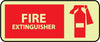 NMC GL128R-FIRE, FIRE EXTINGUISHER, GRAPHIC, 7X17, RIGID PLASTICGLOW (1 EACH)