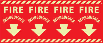 NMC GL129P-FIRE, FIRE EXTINGUISHER, COLUMN MARKER, 12X24, PS VINYLGLOW (1 EACH)