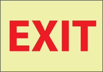 NMC GL12PB-EXIT, 10X14, PS GLOW VINYL (1 EACH)
