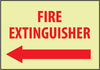 NMC GL130RB-FIRE, FIRE EXTINGUISHER, LEFT ARROW, 10X14, RIGID PLASTICGLOW (1 EACH)