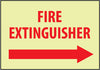 NMC GL131RB-FIRE, FIRE EXTINGUISHER, RIGHT ARROW, 10X14, RIGID PLASTICGLOW (1 EACH)