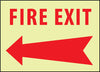 NMC GL137RB-FIRE, FIRE EXIT, LEFT ARROW, 10X14, RIGID PLASTICGLOW (1 EACH)
