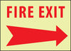 NMC GL138RB-FIRE, FIRE EXIT, RIGHT ARROW, 10X14, RIGID PLASTICGLOW (1 EACH)