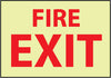 NMC GL140RB-FIRE, FIRE EXIT, 10X14, RIGID PLASTICGLOW (1 EACH)