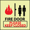 NMC GL144P-FIRE, FIRE DOOR PLEASE KEEP CLOSED, 7X7, PS VINYLGLOW (1 EACH)