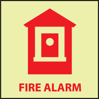 NMC GL148R-FIRE, FIRE ALARM, 7X7, RIGID PLASTICGLOW (1 EACH)