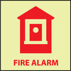 NMC GL148R-FIRE, FIRE ALARM, 7X7, RIGID PLASTICGLOW (1 EACH)