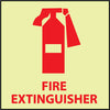 NMC GL149R-FIRE, FIRE EXTINGUISHER, GRAPHIC, 7X7, RIGID PLASTICGLOW (1 EACH)