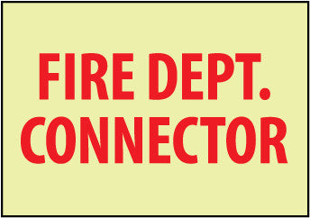 NMC GL155P-FIRE, FIRE DEPT. CONNECTOR, 7X10, PS VINYLGLOW (1 EACH)