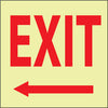 NMC GL16R-EXIT (WITH LEFT ARROW), 10X10, GLOW RIGID (1 EACH)