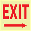 NMC GL17R-EXIT (WITH RIGHT ARROW), 10X10, GLOW RIGID (1 EACH)