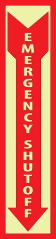 NMC GL181P-FIRE, EMERGENCY SHUT OFF, 18X4, PS VINYLGLOW (1 EACH)