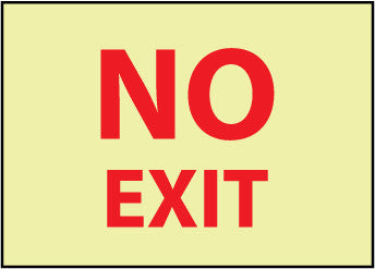 NMC GL199PB-NO EXIT, 10X14, PS VINYLGLOW (1 EACH)