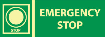 NMC GL305R-EMERGENCY STOP, 5X14, GLOW RIGID (1 EACH)