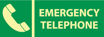 NMC GL306R-EMERGENCY TELEPHONE, 5X14, GLOW RIGID (1 EACH)