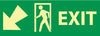 NMC GL309P-EXIT (W/ DOOR AND LEFT DOWN ARROW), 5X14, PS GLOW (1 EACH)