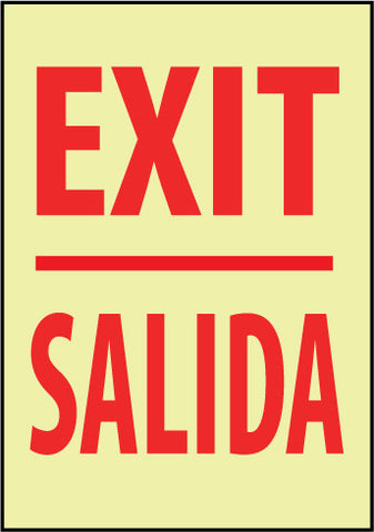 NMC GL30RC-EXIT (BILINGUAL), 20X14, GLOW RIGID (1 EACH)