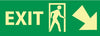 NMC GL310P-EXIT (W/ DOOR AND RIGHT DOWN ARROW), 5X14, PS GLOW (1 EACH)