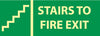 NMC GL320P-STAIRS TO FIRE EXIT (W/ GRAPHIC), 5X14, PS GLOW (1 EACH)