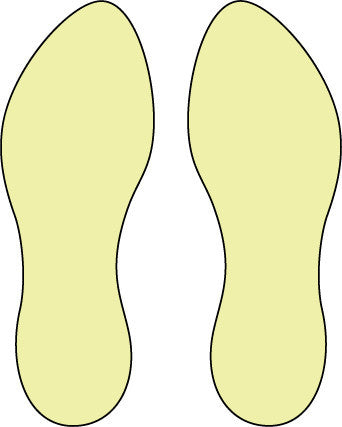 NMC GL52-FOOTPRINTS, LEFT AND RIGHT, 10'', PS GLOW (PAK OF 2)