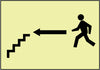 NMC GL61R-STAIRS LEFT ARROW MAN GRAPHIC, 7X10, GLOW RIGID (1 EACH)