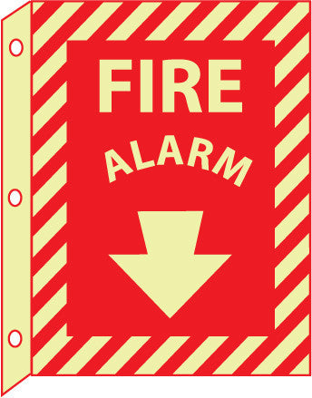 NMC GLTV18-FIRE, FIRE ALARM, 12X9, PLASTIC FLANGEDGLOW (1 EACH)