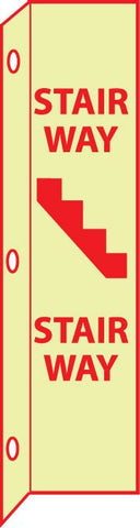 NMC GLTV47-FIRE, STAIRWAY, 18X4, PLASTIC FLANGEDGLOW (1 EACH)