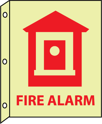 NMC GLTV7-FIRE, FIRE ALARM, 10X8, PLASTIC FLANGEDGLOW (1 EACH)