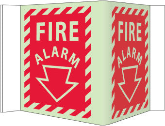 NMC GLV28-FIRE, VISI, FIRE ALARM, 5.75X8.75, ACRYLICGLOW (1 EACH)