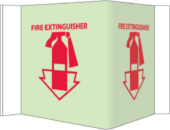 NMC GLV30-FIRE, VISI, FIRE EXTINGUISHER,  5.75X 8.75, ACRYLICGLOW (1 EACH)