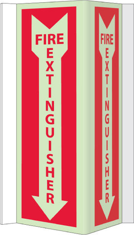 NMC GLV42-FIRE, VISI, FIRE EXTINGUISHER, 16X8.75, ACRYLICGLOW (1 EACH)