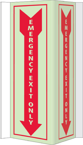 NMC GLV50-VISI, EMERGENCY EXIT ONLY, 16X8.75, ACRYLICGLOW (1 EACH)