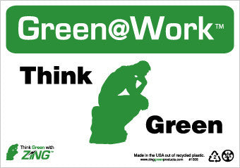 NMC GW1005-THINK (GRAPHIC) GREEN, 7X10, RECYCLE PLASTIC (1 EACH)