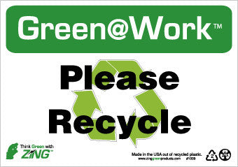 NMC GW1009-PLEASE RECYCLE, 7X10, RECYCLE PLASTIC (1 EACH)