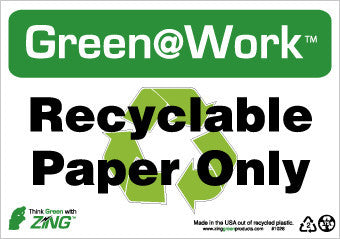 NMC GW1026-RECYCLEABLE PAPER ONLY, 7X10, RECYCLE PLASTIC (1 EACH)