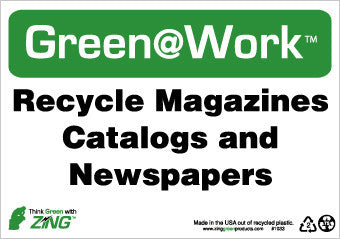 NMC GW1033-RECYCLE MAGAZINES CATALOGS AND NEWSPAPERS, 7X10, RECYCLE PLASTIC (1 EACH)